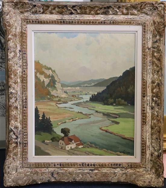 Gabriel Vie (1888-1973) La Vallée du Doubs 16 x 13in.